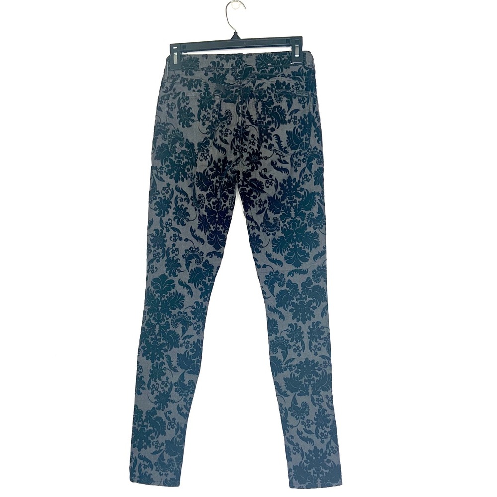 7 For All Mankind Floral Velour Skinny Jean 26 - Picture 4 of 5